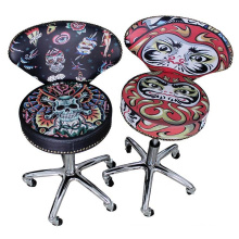 YaBa High Quality Printed Hand Bracket Adjustable Rolling Wheel Professional Tattoo Stool Chair